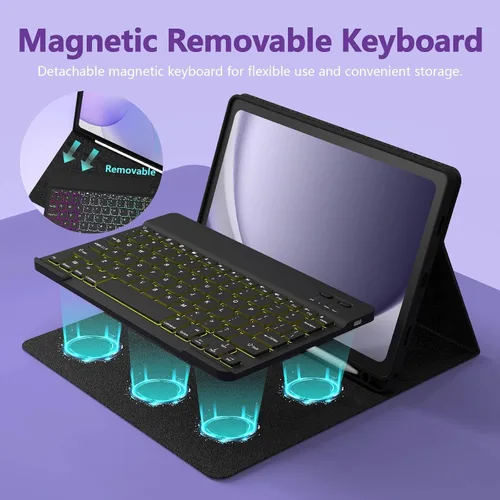 Miniatura 5 de Funda de teclado para Samsung Galaxy Tab S6 Lite de 10.4 pulgadas (SM-P620/P625/P613/P619/P615/P610), funda para tableta con retroiluminación de 7