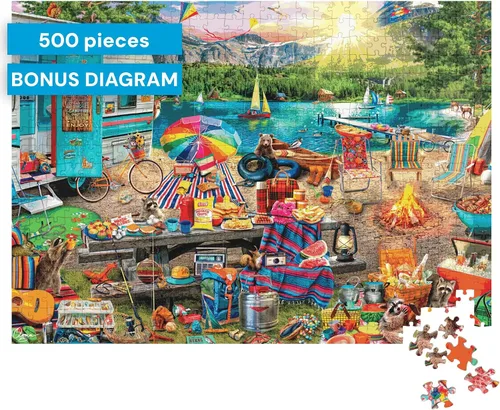 Miniatura 7 de Buffalo Games - Aimee Stewart -Look Closer Family Campsite - Rompecabezas de 500 piezas para adultos -Rompecabezas desafiante perfecto para noches