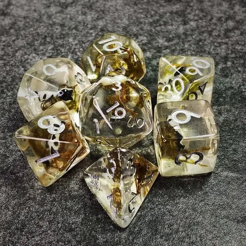 Miniatura 20 de Sage's Portal Juego de dados DND de resina para familiares de dinosaurios y reptiles, juego de dados poliédricos para Dungeons and Dragons RPG