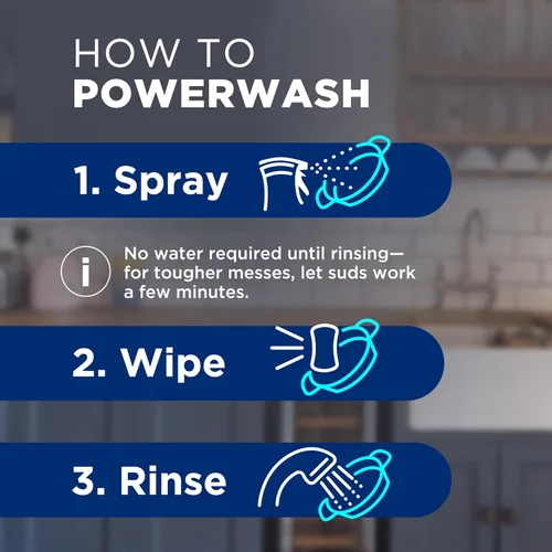 Miniatura 6 de Dawn Powerwash en aerosol, jabón para platos, líquido para lavavajillas, suministros de limpieza, arándano esmerilado, 1 kit de inicio, 16 onzas
