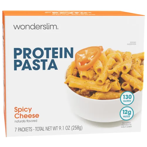 Pasta de proteína WonderSlim, Queso Picante, 130 Calorías, 12g de Proteína (7 unidades)