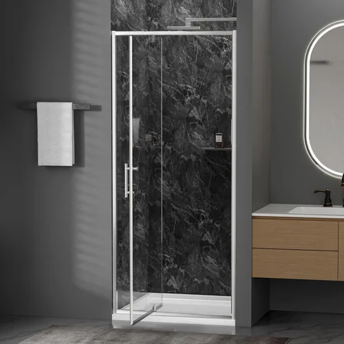Miniatura 10 de Findepot Puerta de ducha pivotante de vidrio de 38-42" x 71" con vidrio transparente de 1/4" (6mm), puerta de ducha pivotante con acabado de níquel
