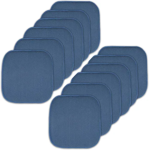 Miniatura 124 de Sweet Home Collection Cojines de espuma viscoelástica para silla, antideslizantes, diseño de panal de abeja, 16 x 16 pulgadas, paquete de 2