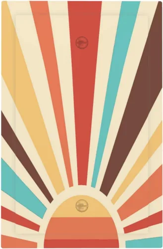 Miniatura 2 de Placa de pared abstracta con diseño de amanecer retro, arco iris, puesta de sol, sin dispositivo, placa de pared decorativa en blanco, placa frontal