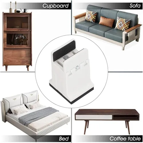 Miniatura 4 de Srliya 4 elevadores de mesa para cama, elevadores de muebles ajustables con abrazadera de tornillo, elevadores de muebles resistentes para sofá