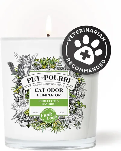Miniatura 2 de Pet-Pourri Purrfectly Bamboo Cat Deodorizer Candle - Vela desodorizante de bambú para gatos, ingredientes y cera a base de plantas seguros