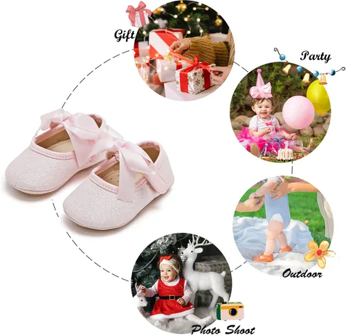 Miniatura 221 de Felix & Flora Zapatos de bebé de suela suave - Zapatos de bebé para caminar, mocasines, suela de goma, zapatos de cuna
