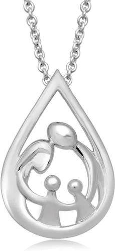 Miniatura 41 de Jewelili - Collar con colgante de plata de ley o oro rosa o amarillo sobre plata, cadena de eslabones de 18 pulgadas