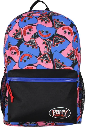 Miniatura 2 de Mad Engine Poppy Playtime Mochila Kissy Missy And Huggy Allover - Mochila de viaje para computadora portátil y escuela, de 17 pulgadas