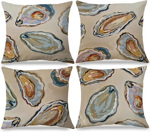 Miniatura 17 de Fundas de almohada costeras de langosta, fundas de almohada náuticas de langosta roja de Nueva Inglaterra con rayas azules y blancas para casa