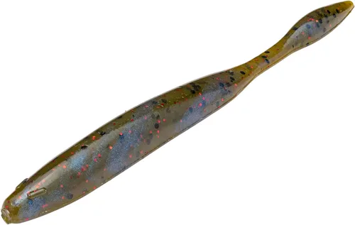 Miniatura 2 de Strike King KVD Dream Shot Soft Bait Worm Fishing Lure, 4.25", Hinged Tail Calabaza Verde Púrpura y Oro