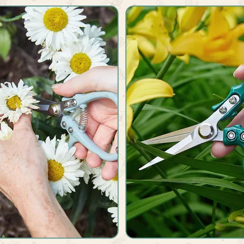 Miniatura 6 de Tijeras de podar Modern Sprout - Tijeras para cortar hierbas - Herramientas de jardinería ligeras con fácil bloqueo - Tijeras de jardín para cortar