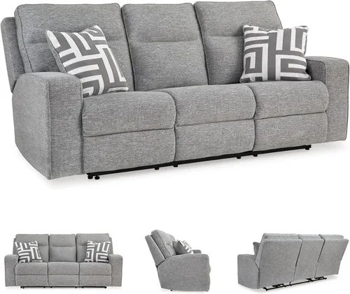 Miniatura 6 de Signature Design by Ashley Biscoe - Sofá reclinable eléctrico, reposacabezas de fácil vista y reclinable de gravedad cero, poliéster Nuvella
