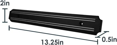Miniatura 7 de Home Basics Portacuchillos magnético de acero inoxidable, negro (1)