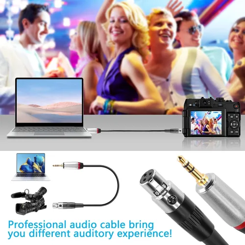 Miniatura 3 de CERRXIAN Mini XLR hembra a 0.138 in cable de audio estéreo de 3 pines Mini XLR hembra a 1/8 pulgadas TRS cable adaptador conector para conversión