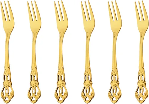 Miniatura 9 de Juego de 6 cucharas de café y té, mini cuchara dorada de acero inoxidable 6 cucharaditas