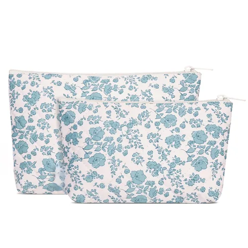 Miniatura 9 de Wandering Nature Bolsa de maquillaje pequeña, paquete de 2 bolsas de cosméticos para bolso, bolsa de maquillaje acolchada acolchada, bonita bolsa