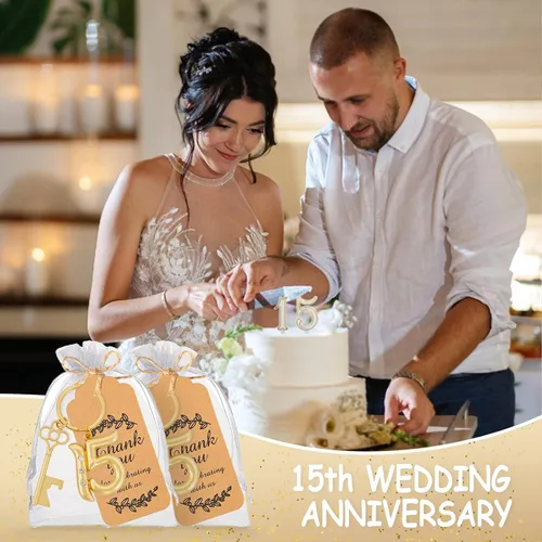 Miniatura 7 de 24 llaveros de Quinceañera para 15º Quinceañera, llavero a granel para fiesta de cumpleaños de 15, llavero de cerveza 15, abrebotellas, boda