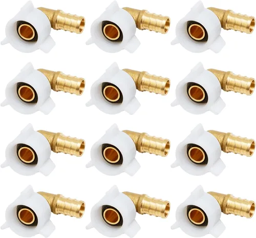 Miniatura 10 de SUNGATOR Paquete de 2 accesorios de engarce de latón con codo giratorio PEX de 1/2 pulgada, accesorios Pex de 1/2 pulgada, adaptador hembra