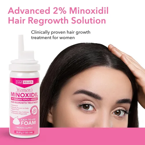 Miniatura 8 de Hair Regen Minoxidil Foam para mujeres 5% - Tratamiento de crecimiento del cabello para mujer - Minoxidil espumoso tópico para mujeres - Ideal