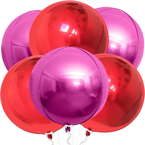 Miniatura 30 de KatchOn, Globos de papel aluminio de color rosa claro, 22 pulgadas, paquete de 6 unidades, globos de Mylar rosa claro para decoraciones de Navidad
