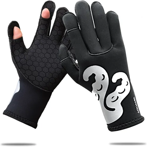 nitescuba Dive Gloves, 3mm Neoprene Finger Exposed Wetsuit Gloves for Scuba Diving Snorkeling Surfing Fishing