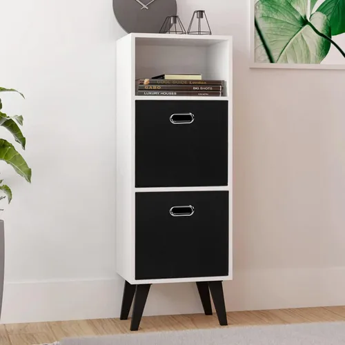 Miniatura 4 de Cubos de almacenamiento plegables negros, caja de almacenamiento de tela, cestas organizadoras con asas dobles para organizador del hogar (negro)