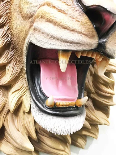 Miniatura 4 de Ebros Gift Placa de escultura de busto con cabeza de león rugiente grande del rey de la selva
