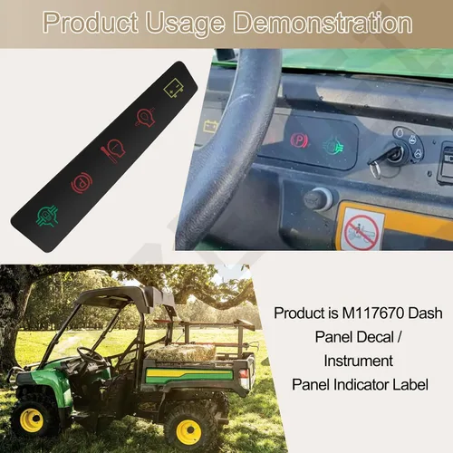 Miniatura 4 de M117670 - Calcomanía para panel de salpicadero, etiqueta indicadora de panel de instrumentos compatible con vehículos utilitarios John De-ere 4X2