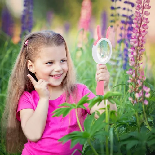 Miniatura 4 de Lupa de mano para niños para estudiantes y niños explorando la naturaleza, experimento científico, insectos, plantas, plantas, hojas, observación