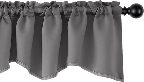 Miniatura 11 de Cenefas Deconovo festoneadas para cortinas pequeñas para oscurecimiento con barra de cortina sólida