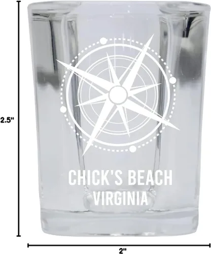 Miniatura 3 de Chick'S Beach Virginia Beach Souvenir - Vaso de chupito de base cuadrada de 2 onzas