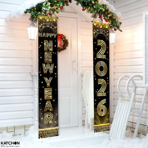 Miniatura 4 de KatchOn, Cartel extra grande de feliz año nuevo – 72 x 12 pulgadas Decoraciones de Año Nuevo 2026 Suministros de fiesta de Año Nuevo 2026