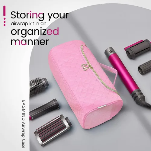 Miniatura 4 de Estuche de viaje compatible con Dyson Airwrap completo Styler y accesorios, organizador de viaje portátil con gancho colgante oculto para Airwrap