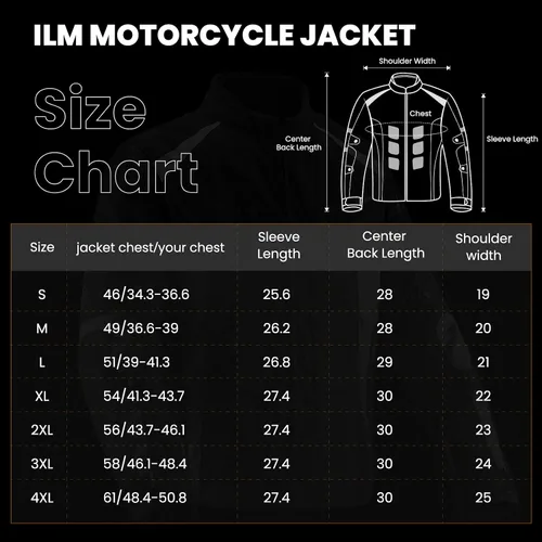 Miniatura 5 de Chaqueta de motocicleta ILM con armadura CE para hombres Enduro Touring Dualsport, resistente al agua, textil, para todo tipo de clima B02 Blanco