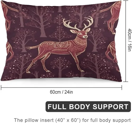 Miniatura 2 de Fundas de almohada refrescantes con diseño de reno burdeos, fundas de almohada lumbar para exteriores con cremallera invisible, funda de almohada
