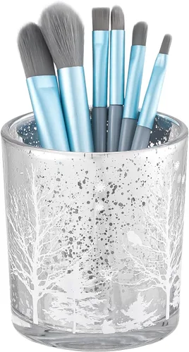 Miniatura 8 de DASITON Organizador de brochas de maquillaje, soporte de almacenamiento de brochas de maquillaje cosméticas de cristal para árbol de Navidad, taza