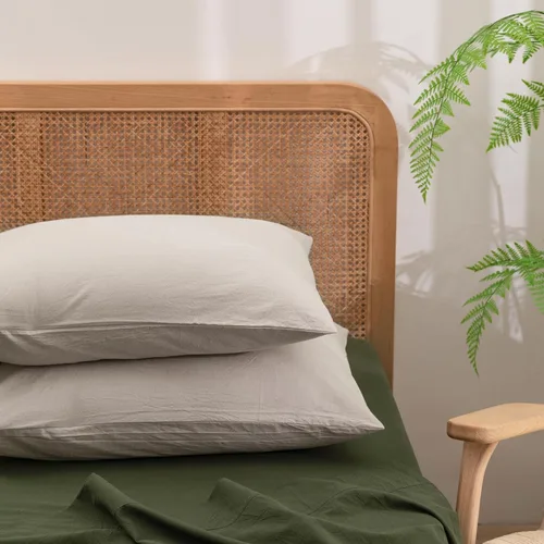 Miniatura 7 de BESTOUCH 100% Algodón Lavado Funda de Almohada para Cabello y Piel, Sensación de Lino, Suave, Cómoda, Transpirable, Juego de 2 Fundas de Almohada