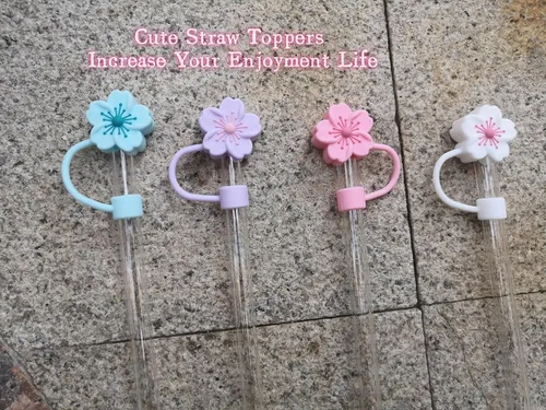 Miniatura 2 de Tapa de silicona para popote compatible con Stanley Cup 30, 40 onzas, a prueba de polvo, reutilizable, para vasos y botellas de agua Gorra de cereza