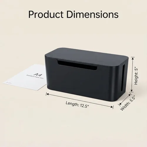 Miniatura 3 de Eichzer Caja de organización de cables, caja organizadora de cables de alta calidad para ocultar el protector de sobretensiones en el escritorio