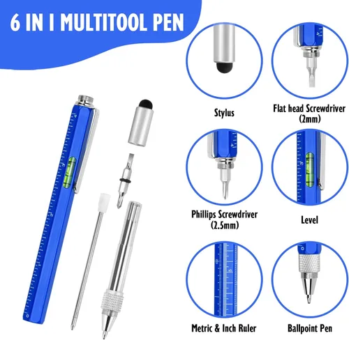 Miniatura 2 de Geniales regalos de bolígrafos para hombres, gadget de bolígrafo tecnológico multiherramienta 6 en 1 para él, regalo divertido para Navidad, Día