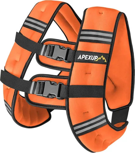 Miniatura 25 de APEXUP - Chaleco con peso de 5, 10, 15, 20, 25 y 30 libras para hombre y mujer, con rayas reflectantes, equipo para entrenamiento de fuerza y correr