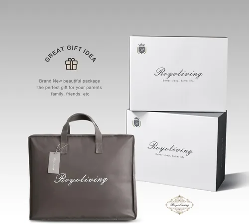Miniatura 6 de Royoliving Relleno de Edredón de Plumas y Plumón Premium Consolador Tamaño King Gris Carbón Todas las Estaciones Calidez Media Invierno Gris Funda