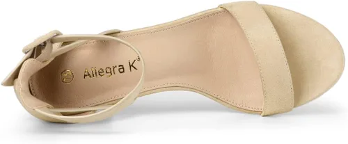 Miniatura 4 de Allegra K Sandalias de tacón bajo con correa de tobillo para mujer