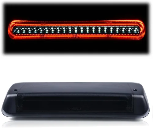 PIT66 3ª luz de freno LED, compatible con Ford F150 2004-2008 Tercera lámpara de freno de freno luz de lente ahumada carcasa negra