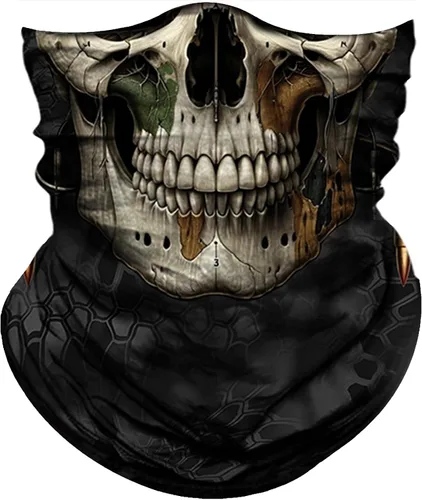 Miniatura 16 de Obacle- Mascarilla de cara para el sol, polvo, protección contra el viento, máscara de tubo, bandana, esqueleto, máscara de rostro delgada