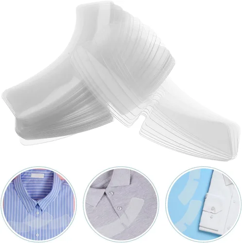 Miniatura 9 de COHEALI 100 soportes de cuello para hombre, camisas de vestir S, de plástico, para fijación y soporte, 4.52 x 0.98 x 0.11 pulgadas, prácticos