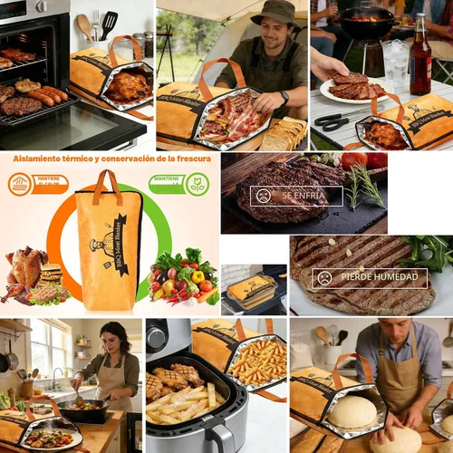 Miniatura 4 de Manta de barbacoa para descansar carne, ahumador, manta reutilizable para ahumador, bolsa de descanso aislada de carne con boca ancha para pechuga