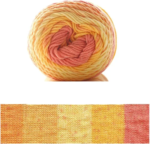 Miniatura 22 de Hilo de color de algodón para tartas, hilo multicolor arcoíris para tejer y tejer a ganchillo, 2 bolas de 7.05 oz, 45% algodón, 55% acrílico, hilo