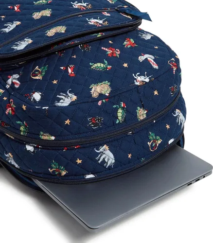 Miniatura 4 de Vera Bradley Mochila Campus de algodón para mujer Motivos de globo de nieve - Algodón reciclado